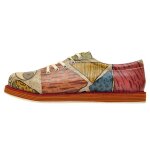 Bunte Halbschuhe mit schönen Motiven und kreativen...