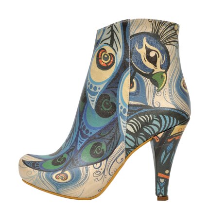 Bunte Stiefeletten mit schönen Motiven und kreativen Designs - Dogo Jazzy Booties - Peafowl im DOGO Onlineshop bestellen!
